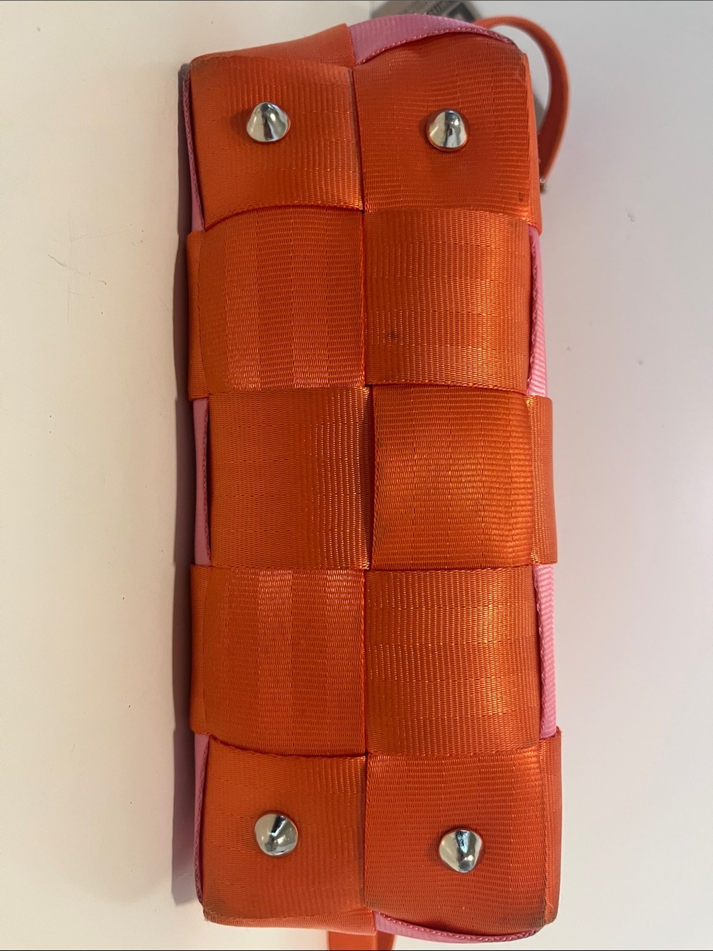 Harveys The Original Seatbelt Bag Orange Sherbet Woven Bag Ltd Edition - Picture 8 of 13